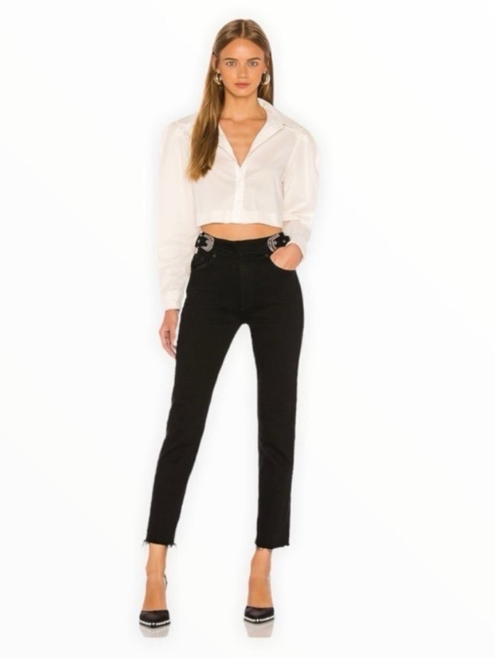 Grlfrnd Belted High Rise Denim- NWT!